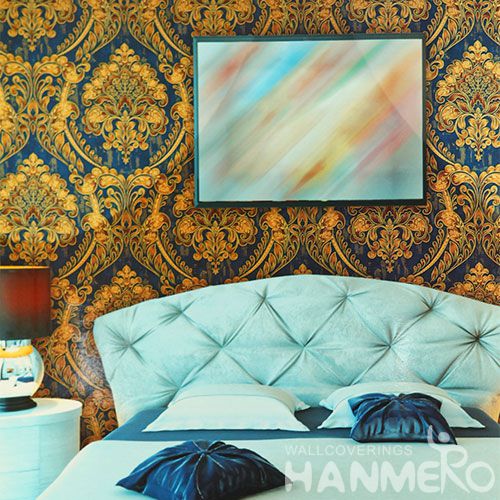 HANMERO Removable PVC Gloden Wallpaper 0.53 * 10M for Lounge Rooms Decor Interior Design Wallcovering Vendor Newest