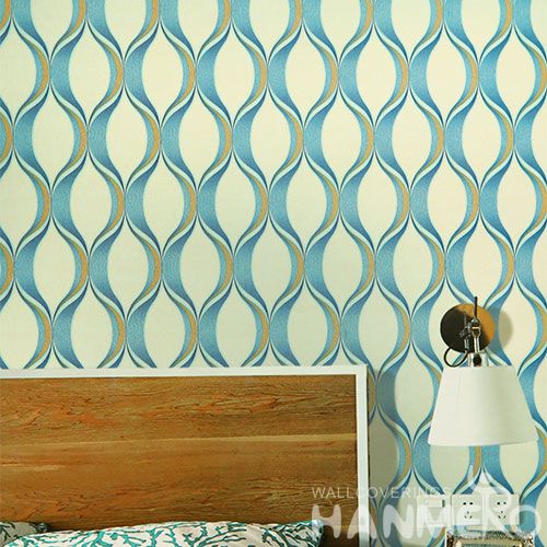 HANMERO Vinyl-coated Modern PVC Wallcovering Stripes Patterns Decoration Wallpaper House for Study Room CE Certificate