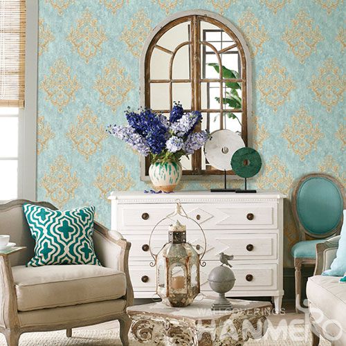 HANMERO New Arrival Embossed European Damask PVC Wallpaper Manufacturer Wholesaler For Wall