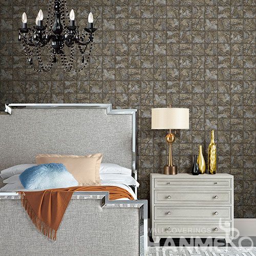 HANMERO Newest Fancy Germetric Design Wallcovering PVC Deep Embossed Wallpaper for Hotel Nightclub Wall Decor Hot Selling