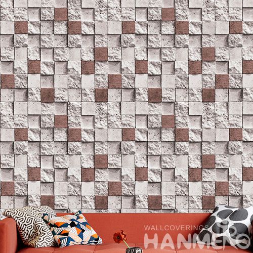 HANMERO Removable Chinese Supplier PVC 3D Stone Pattern Cheap Wallpaper Home Decoration from Chinese Factory