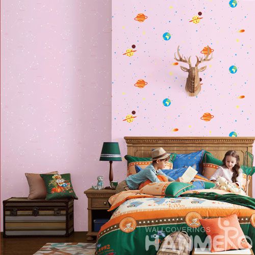 HANMERO Modern 0.53 * 10 M Wallpaper Planet Design Non-woven Paper Wallcovering Wholesale Prices for Children Room Decorative