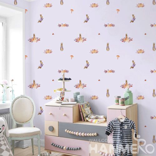 HANMERO Interior Decor Wallcovering Cozy Color Animals Design 0.53 * 10 M Wallpaper Natural Material for Living Room Kids Bedroom