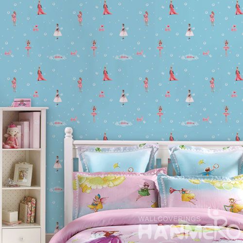 HANMERO CE certificate Economical Carton Design Wallpaper Non-woven Paper 0.53 * 10 M Kids Bedroom Decoration Wallcovering