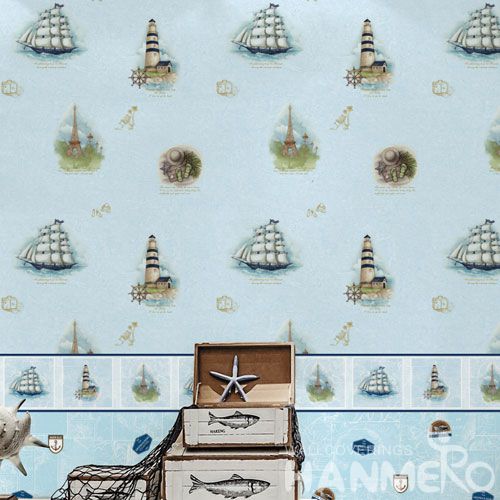 HANMERO Modern European Style 0.53 * 10 M / Roll Chinese Natural Material Wallpaper Wallcovering Distributors Hot Sex for Children Room