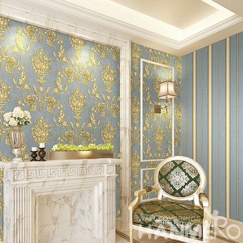 HANMERO PVC Golden Luxury Design 0.53 * 10M Wallpaper European Classic Style from Chinese Wallcovering Seller