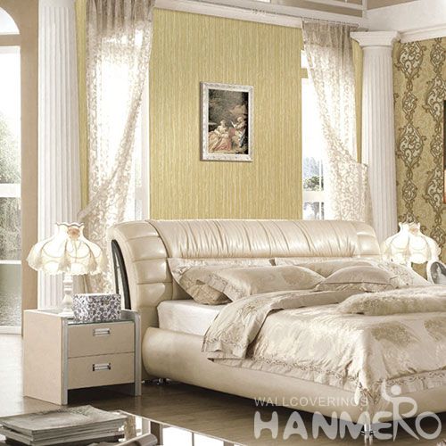 HANMERO Luxury Golden Color PVC 0.53 * 10M Wallpaper Modern European Style for Living Room Bedroom Decor in Stock