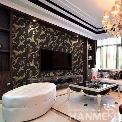 HANMERO PVC Vinyl Wallpaper Natural Material Chinese Wallcovering Supplier in Classic Style for Room TV Sofa Background