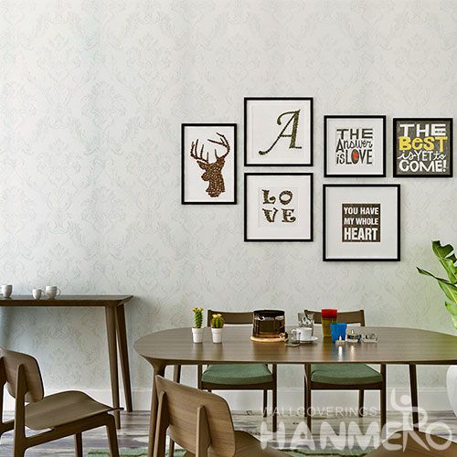 HANMERO Classic Style Removable Natural Material PVC Wallpaper 0.53 * 10M Fancy Color for Cozy House Decor from China