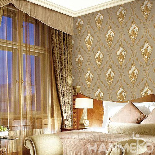 HANMERO Affordable Hot Selling Brown Color 0.53 * 10M PVC Wallpaper Household Room Wallcovering Competitive Prices