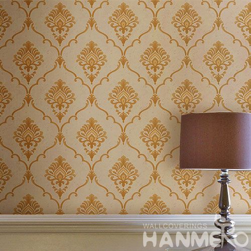 HANMERO Yellow Color PVC Wallpaper 0.53 * 10M Natural Material Chinese Wallcovering Vendor TV Sofa Background Decor