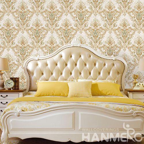 HANMERO Luxury Damask Design PVC European Style Bedroom Wallpaper Best Prices from Chinese Wallcoverin Dealer