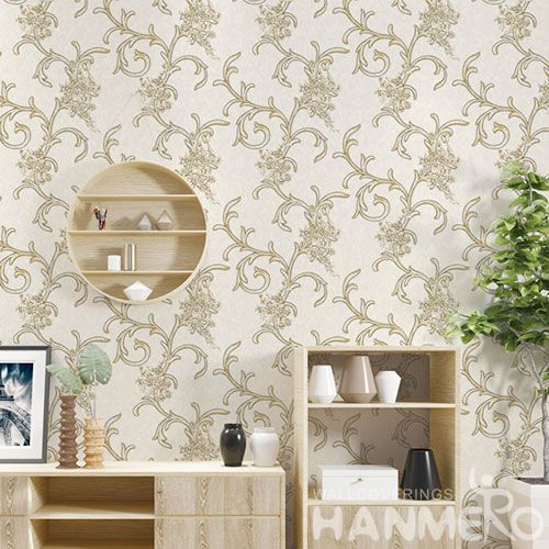 HANMERO Modern European PVC Beige Color Wallpaper Fancy Pattern from Chinese Wallcovering Manufacturer