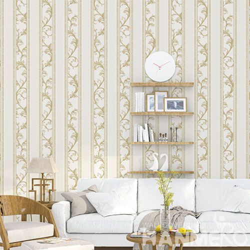 HANMERO PVC Removable Chinese Supplier Natural Material Wallpaper for Luxury Home Decoration Stripes Designs