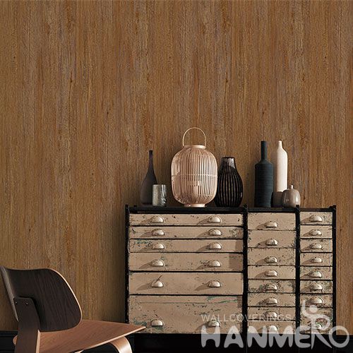 HANMERO 0.53 * 10M Non-woven Wood Pattern Wallpaper Nature Sense Designs Wallcovering Distributors Hot Sex Professional Factory