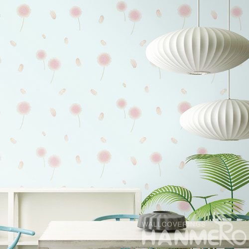 HANMERO PVC 0.53 * 10M Wallpaper Natural Pink Color Chinese Wallcovering Supplier in Simple Style for Room TV Sofa Background