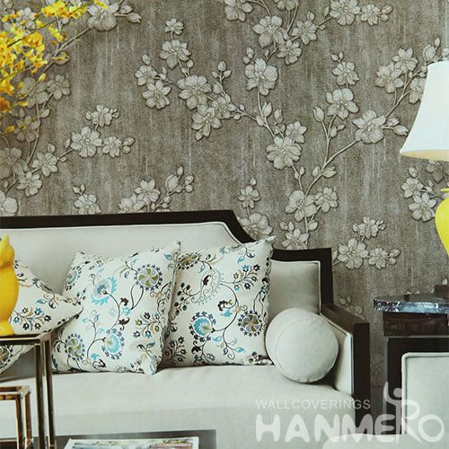 HANMERO Eco-friendly Washable Home Decoration Wallcovering PVC Wallpaper Shops with Wholesale Price Beautiful Floral Designs