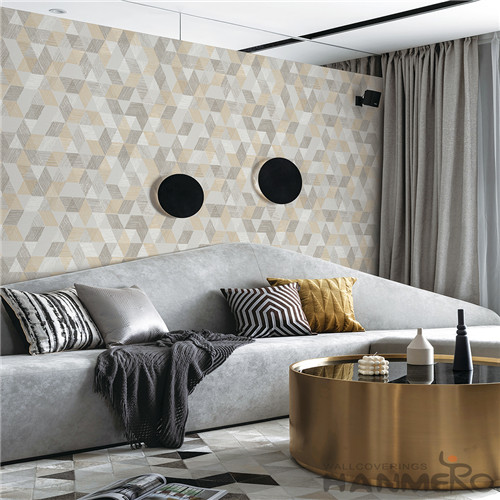 HANMERO Non-woven Cheap Geometric Classic Technology Church 0.53*10M bedroom wallpaper for sale