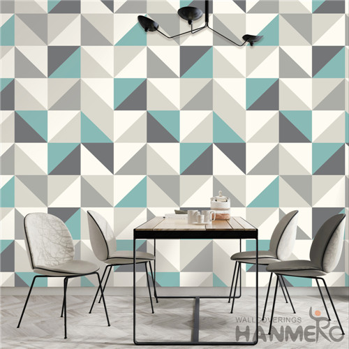 HANMERO PVC Deep Embossed Geometric Removable Modern TV Background 0.53*10M at home wallpaper