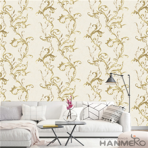 HANMERO PVC Standard Floral latest wallpaper European Household 0.53*10M Flocking