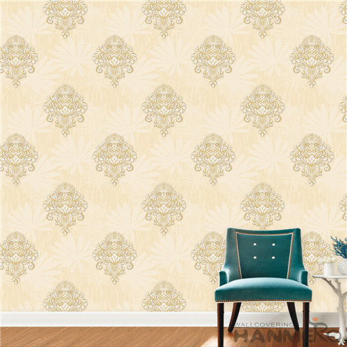 HANMERO PVC Standard Floral Flocking European Household wallpaper outlet 0.53*10M