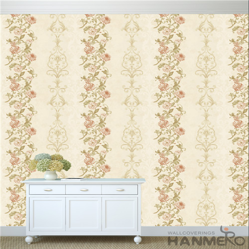 HANMERO PVC Household Floral Flocking European Standard 0.53*10M home wallpaper decor