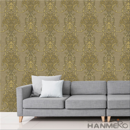 HANMERO PVC Standard Floral Flocking Household European 0.53*10M design wallpaper for walls
