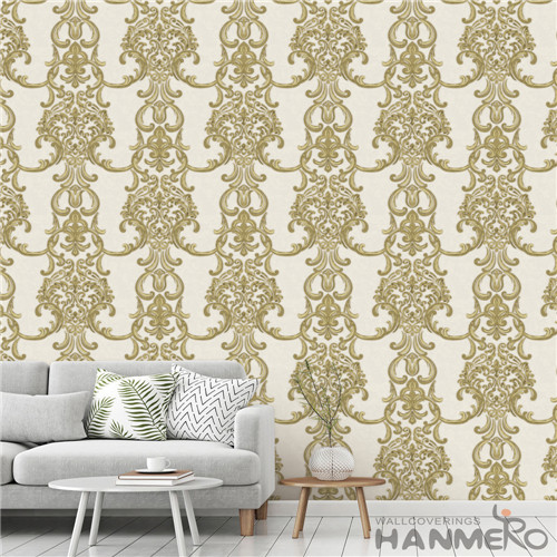 HANMERO European Standard Floral Flocking PVC Household 0.53*10M wallpaper at home walls