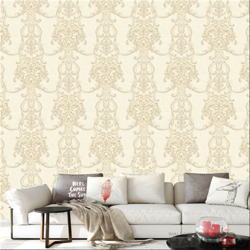 HANMERO PVC European Floral Flocking Standard Household 0.53*10M cheap wallpaper online store