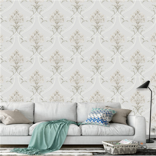 HANMERO Standard PVC 0.53*10M design wallpaper for bedroom European Household Floral Flocking