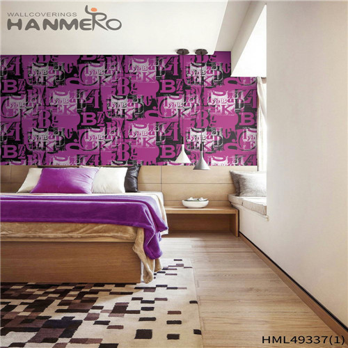 HANMERO Non-woven purple wallpaper Floral Flocking Mediterranean TV Background 0.53*10M Professional