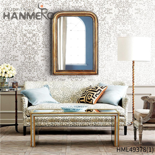 HANMERO Non-woven Mediterranean Floral Flocking Professional TV Background 0.53*10M designing wallpaper patterns