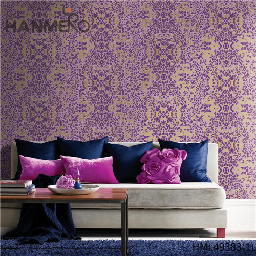 HANMERO Non-woven Professional Floral Mediterranean Flocking TV Background 0.53*10M wallpaper design for room