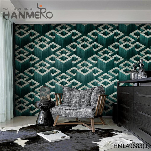 HANMERO PVC Professional Living Room Bronzing Pastoral Geometric 0.53*10M modern black wallpaper