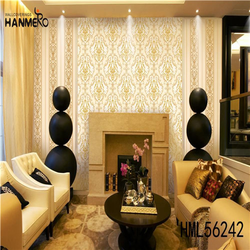 HANMERO PVC Hot Selling Damask Deep Embossed European Study Room 1.06M wallpaper images