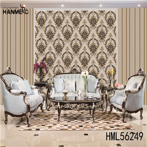 HANMERO PVC country wallpaper Damask Deep Embossed European Study Room 1.06M Hot Selling