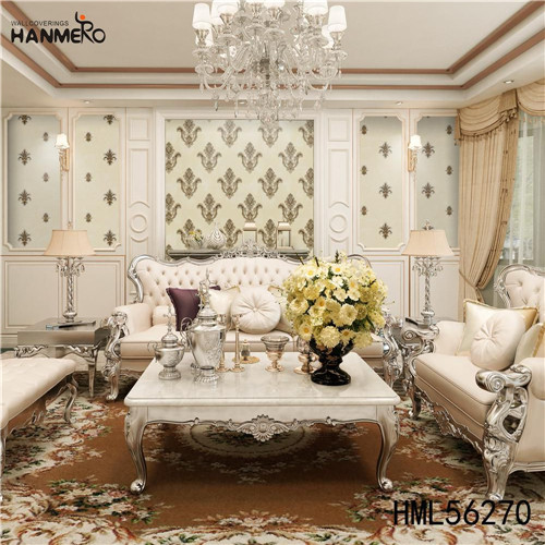HANMERO PVC Hot Selling Damask Deep Embossed European model wallpaper 1.06M Study Room