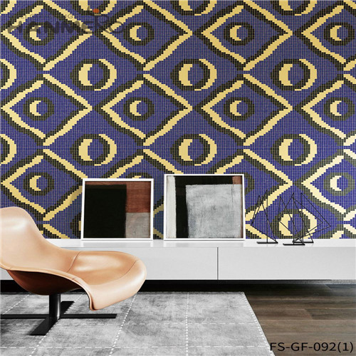 HANMERO PVC Gold Foil Dealer Geometric Theatres Classic Technology 0.53*10M wallpaper download