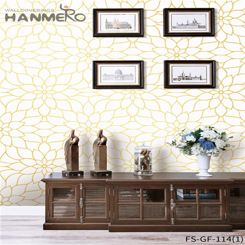 HANMERO PVC Gold Foil Classic Geometric Technology Dealer Theatres 0.53*10M wallpaper at