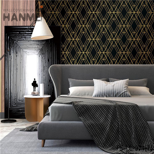 HANMERO Non-woven Seller Geometric Technology 0.53*10M Home Wall Classic house wall wallpaper