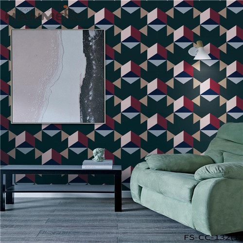 HANMERO 0.53*10M Luxury Geometric Technology Modern Bed Room Non-woven wall decor wallpaper