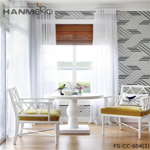 HANMERO Non-woven Luxury Geometric Bed Room Modern Technology 0.53*10M buy bedroom wallpaper