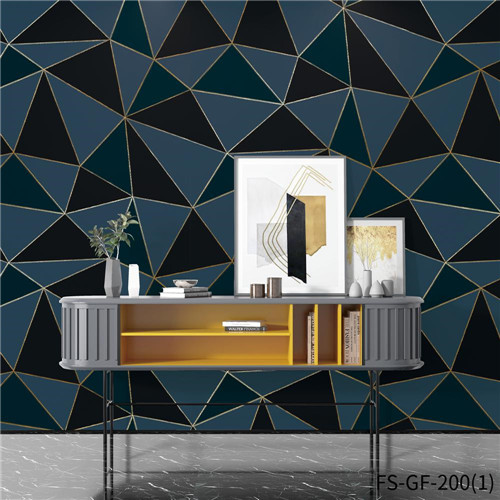 HANMERO Gold Foil Cheap Geometric Deep Embossed Classic Home Wall 0.53*10M modern wallpaper
