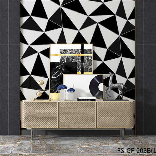 HANMERO nature wallpaper Cheap Geometric Deep Embossed Classic Home Wall 0.53*10M Gold Foil