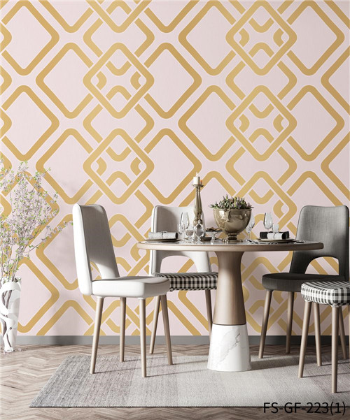 HANMERO Gold Foil 0.53*10M Geometric Deep Embossed Classic Home Wall Cheap kitchen wallpaper borders