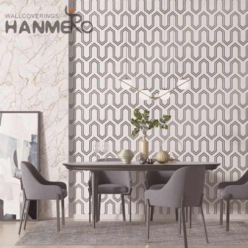 HANMERO Velvet vinyl wallpaper Geometric Deep Embossed Modern Theatres 0.53*10M Cheap