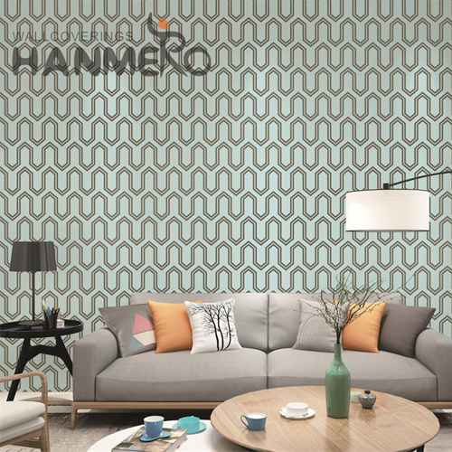 HANMERO Velvet Cheap Geometric wallpaper for house walls Modern Theatres 0.53*10M Deep Embossed