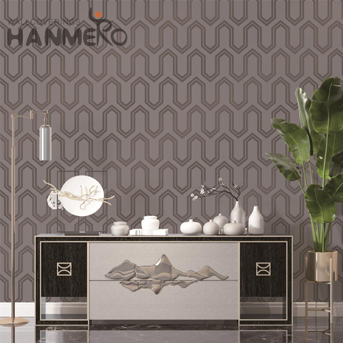 HANMERO Velvet Cheap Geometric Deep Embossed wallpaper design for home Theatres 0.53*10M Modern