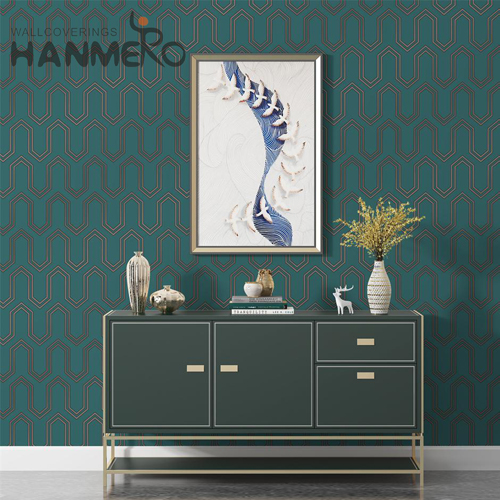HANMERO Velvet Cheap Geometric Deep Embossed Modern elegant wallpaper 0.53*10M Theatres