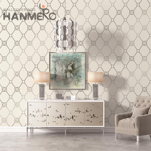 HANMERO 0.53*10M Cheap Geometric Deep Embossed Modern Theatres Velvet unique wallpaper for walls